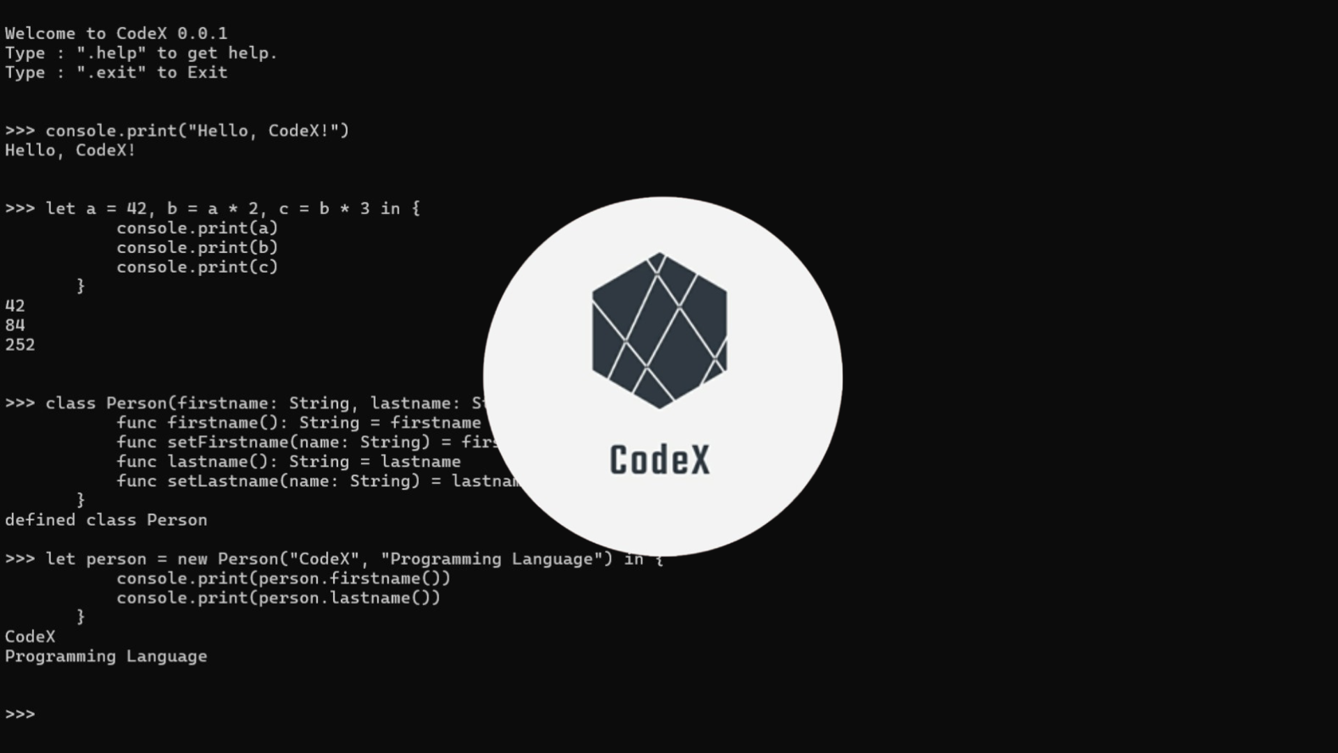CodeX - Interpreted, Object-Oriented Programming Language